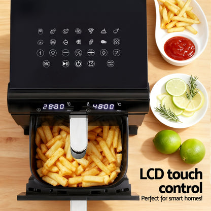 Devanti Air Fryer Oven 11L Dual Zone Fryers AF-K-J-11L-WH