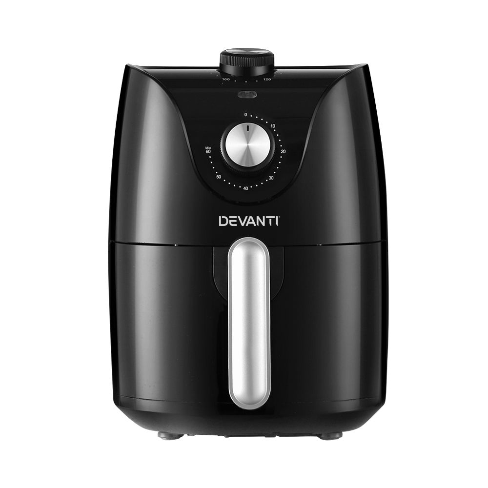 Devanti Air Fryer 2.5L Knob Fryers AF-K-J-NA2M-BK