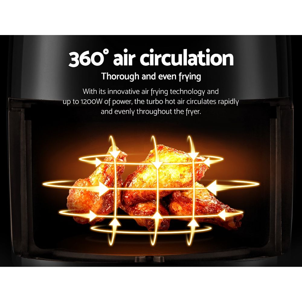 Devanti Air Fryer 2.5L Knob Fryers AF-K-J-NA2M-BK