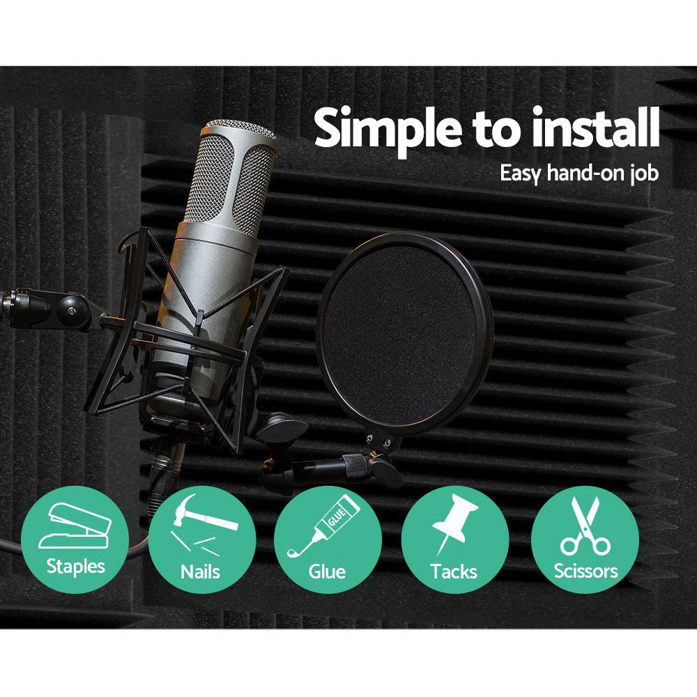 Alpha Acoustic Foam 40pcs 30x30x5cm Sound Absorption Proofing Panel Studio Wedge AFB-12T-40