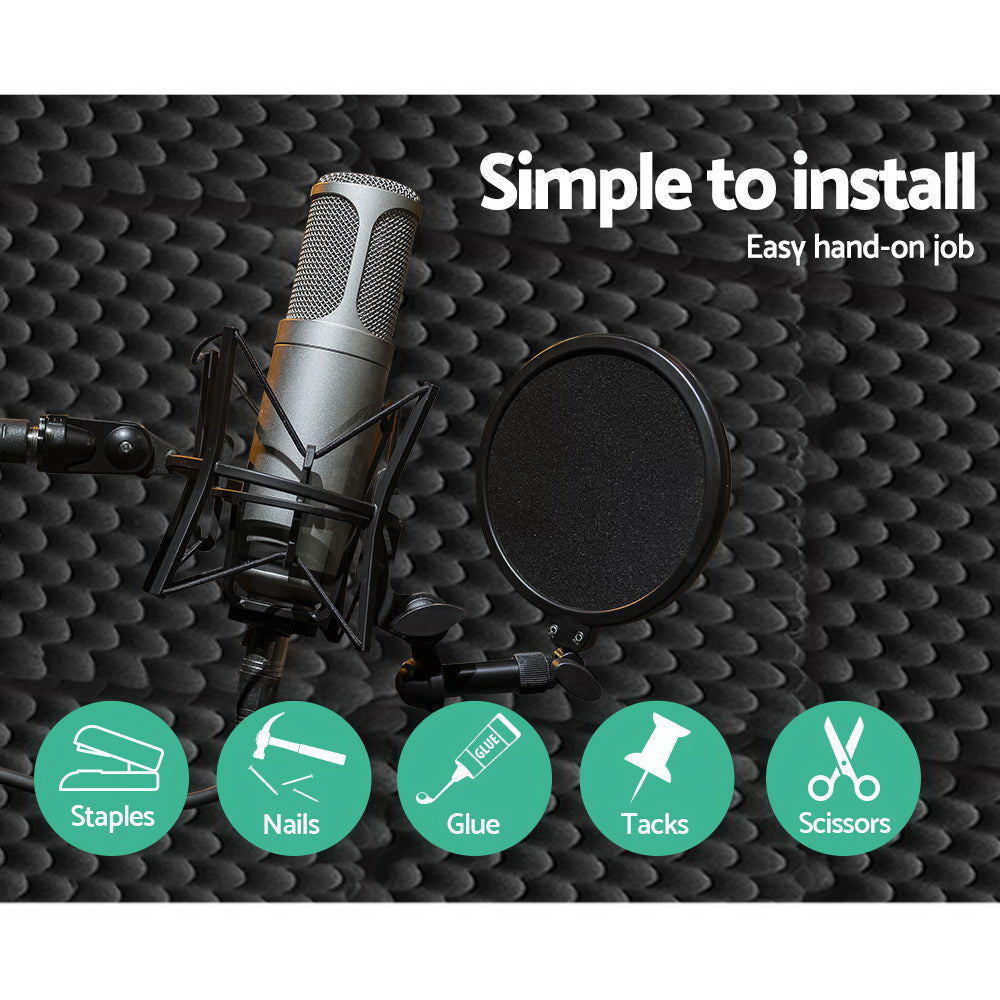 Alpha Acoustic Foam 60pcs 50x50x5cm Sound Absorption Proofing Panels Eggshell AFB-EGG-60
