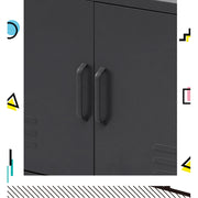 Artiss Buffet Sideboard Metal Cabinet - BASE Charcoal AI-LOCKER-LD-BK