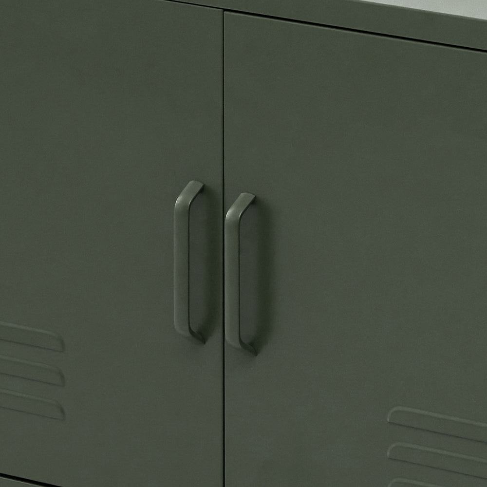 Artiss Buffet Sideboard Metal Cabinet - BASE Green AI-LOCKER-LD-GN