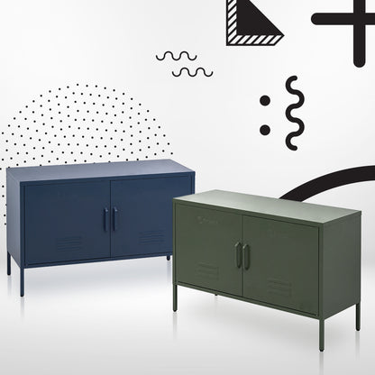 Artiss Buffet Sideboard Metal Cabinet - BASE Green AI-LOCKER-LD-GN