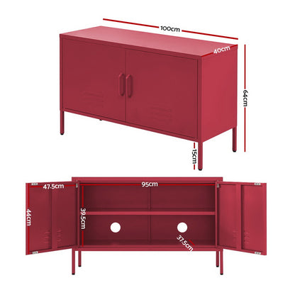Artiss Buffet Sideboard Metal Cabinet - BASE Pink AI-LOCKER-LD-PK