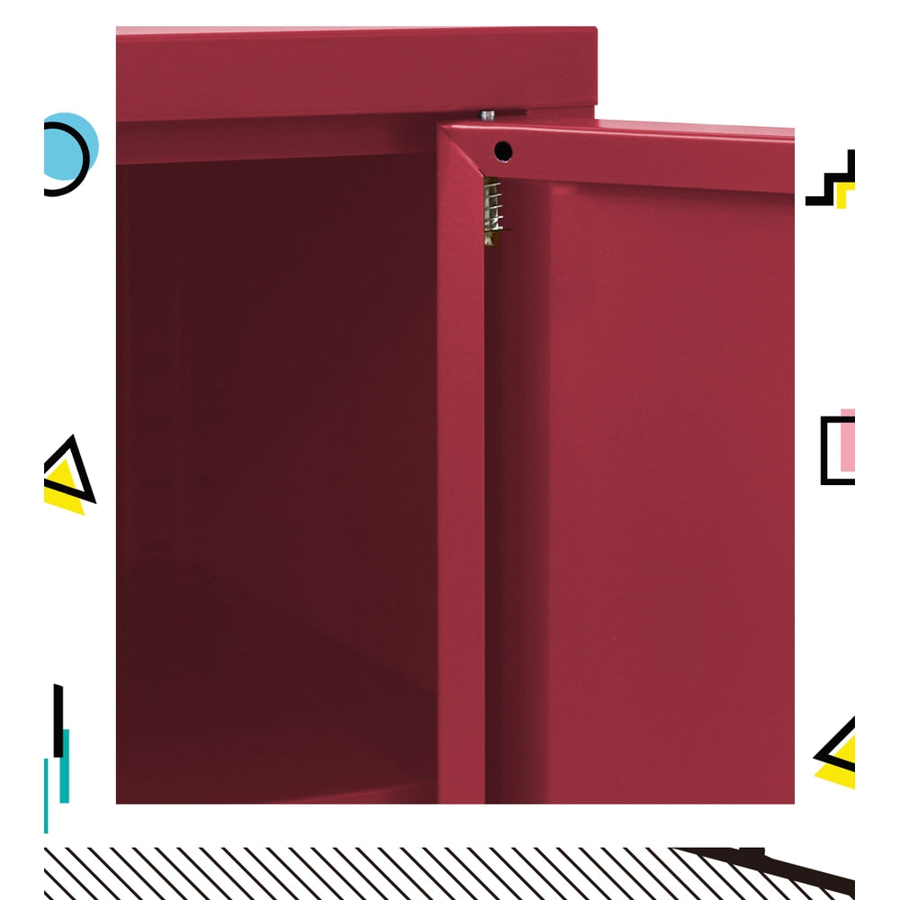 Artiss Buffet Sideboard Metal Cabinet - BASE Pink AI-LOCKER-LD-PK