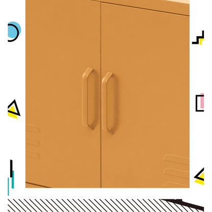 Artiss Buffet Sideboard Metal Cabinet - BASE Yellow AI-LOCKER-LD-YE