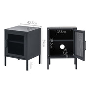 ArtissIn Bedside Table Mesh Door Cabinet - Black AI-LOCKER-M-SH-BK