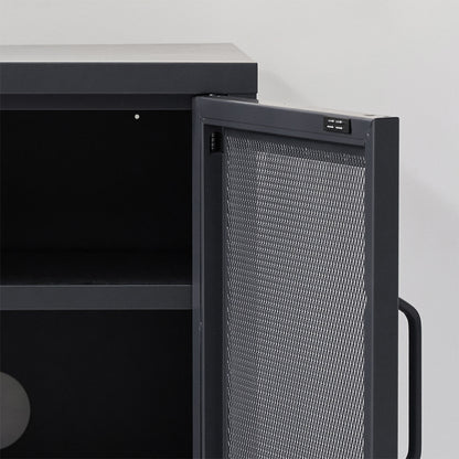 ArtissIn Bedside Table Mesh Door Cabinet - Black AI-LOCKER-M-SH-BK