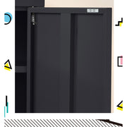 Artiss Buffet Sideboard Metal Cabinet - SWEETHEART Charcoal AI-LOCKER-MI-BK