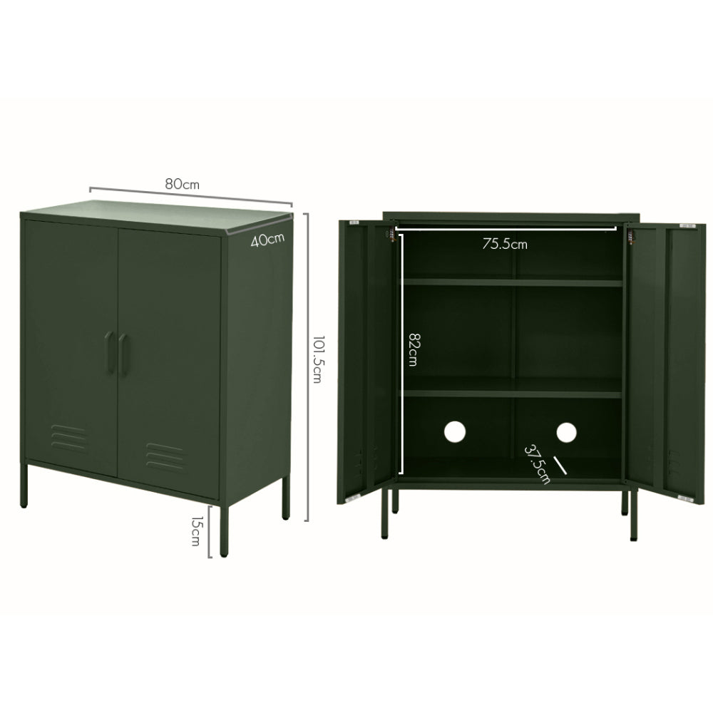 Artiss Buffet Sideboard Metal Cabinet - SWEETHEART Green AI-LOCKER-MI-GN