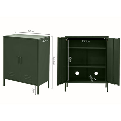 Artiss Buffet Sideboard Metal Cabinet - SWEETHEART Green AI-LOCKER-MI-GN
