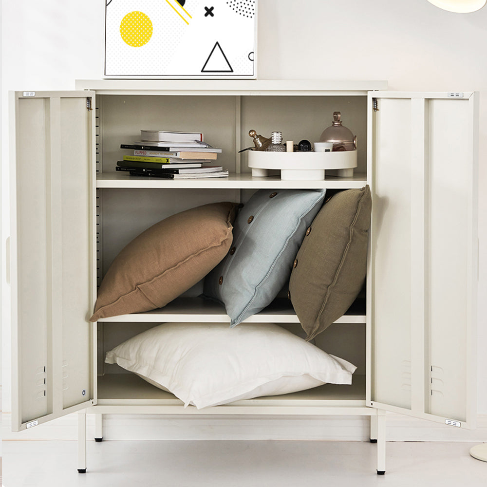 Artiss Buffet Sideboard Metal Cabinet - SWEETHEART White AI-LOCKER-MI-WH