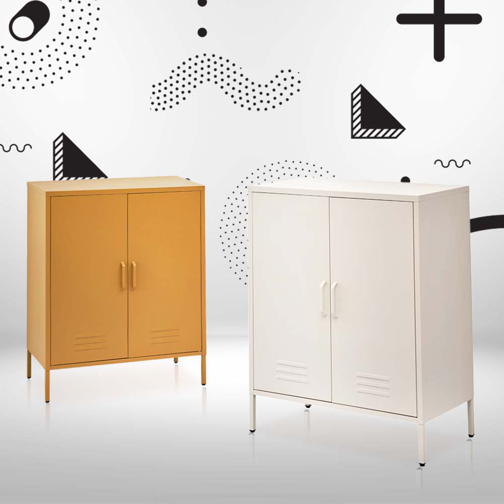 Artiss Buffet Sideboard Metal Cabinet - SWEETHEART White AI-LOCKER-MI-WH