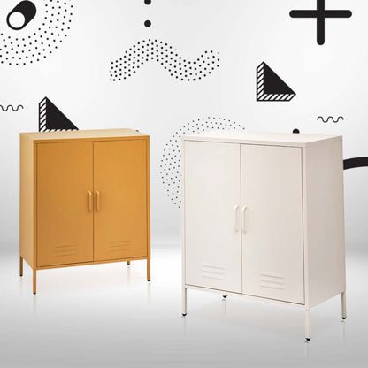 Artiss Buffet Sideboard Metal Cabinet - SWEETHEART White AI-LOCKER-MI-WH