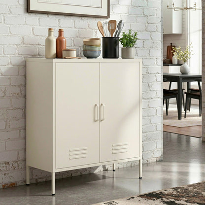 Artiss Buffet Sideboard Metal Cabinet - SWEETHEART White AI-LOCKER-MI-WH
