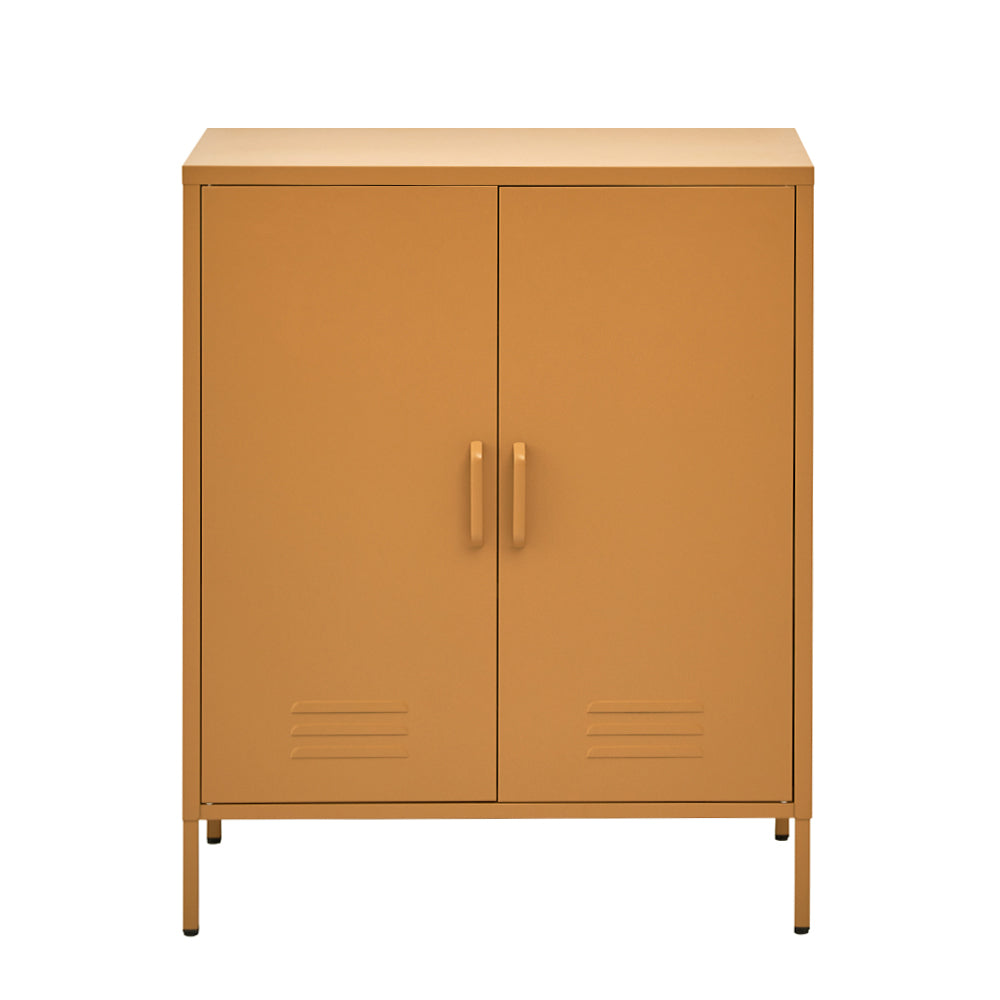 Artiss Buffet Sideboard Metal Cabinet - SWEETHEART Yellow AI-LOCKER-MI-YE