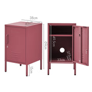 ArtissIn Bedside Table Metal Cabinet - MINI Pink AI-LOCKER-SH-PK