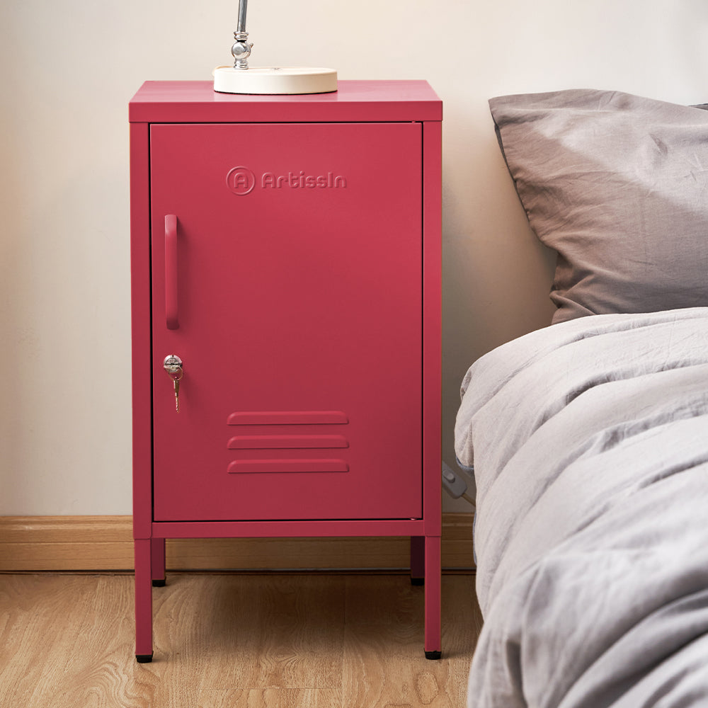 ArtissIn Bedside Table Metal Cabinet - MINI Pink AI-LOCKER-SH-PK