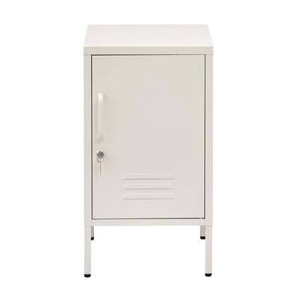 Artiss Bedside Table Metal Cabinet - White AI-LOCKER-SH-WH