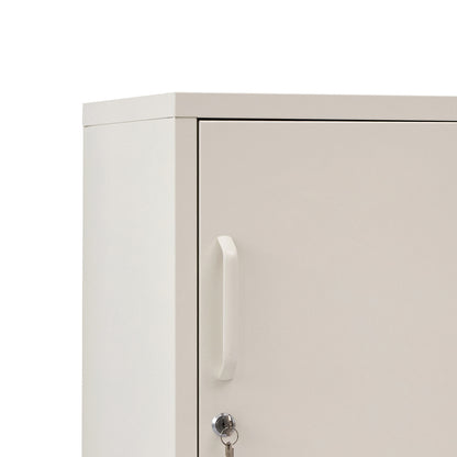 Artiss Bedside Table Metal Cabinet - White AI-LOCKER-SH-WH