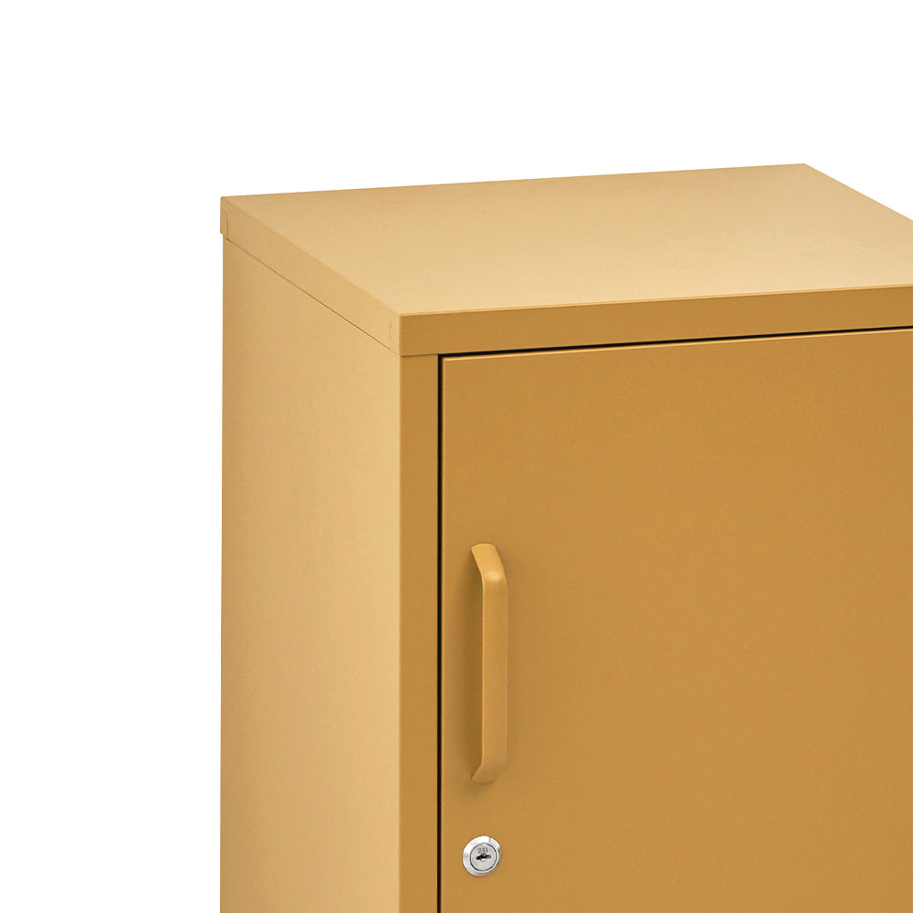 Artiss Bedside Table Metal Cabinet - Yellow AI-LOCKER-SH-YE
