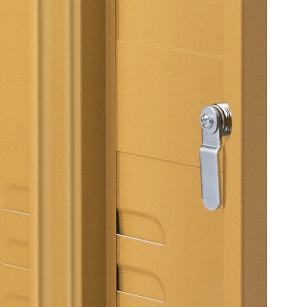 Artiss Bedside Table Metal Cabinet - Yellow AI-LOCKER-SH-YE