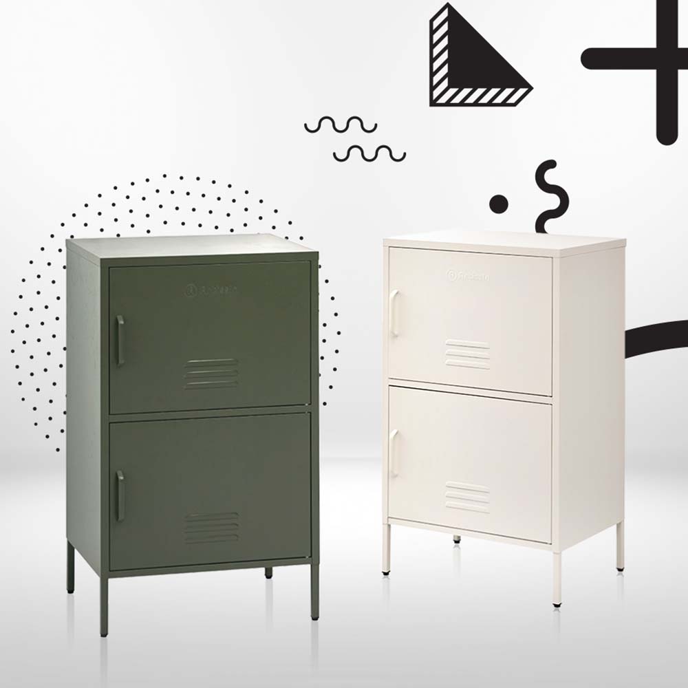 Artiss Buffet Sideboard Metal Cabinet - DOUBLE Green AI-LOCKER-SMI-GN