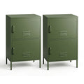 Artiss 2x Buffet Sideboard Cabinet Storage Cupboard 2 Doors Metal Green DOUBLE AI-LOCKER-SMI-GNX2