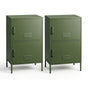 Artiss 2x Buffet Sideboard Cabinet Storage Cupboard 2 Doors Metal Green DOUBLE AI-LOCKER-SMI-GNX2