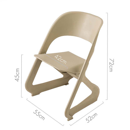 ArtissIn Set of 4 Dining Chairs Office Cafe Lounge Seat Stackable Plastic Leisure Chairs Beige AI-PP-CHAIR-BG