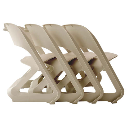 ArtissIn Set of 4 Dining Chairs Office Cafe Lounge Seat Stackable Plastic Leisure Chairs Beige AI-PP-CHAIR-BG
