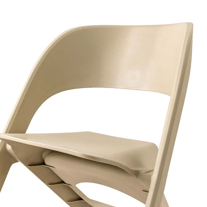 ArtissIn Set of 4 Dining Chairs Office Cafe Lounge Seat Stackable Plastic Leisure Chairs Beige AI-PP-CHAIR-BG