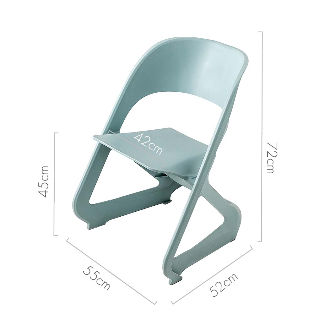 ArtissIn Set of 4 Dining Chairs Office Cafe Lounge Seat Stackable Plastic Leisure Chairs Blue AI-PP-CHAIR-BL