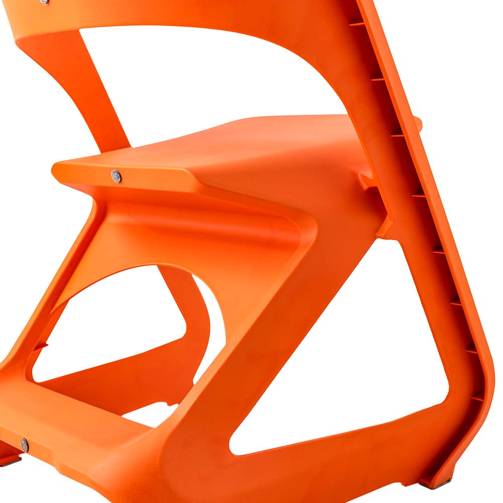 ArtissIn Set of 4 Dining Chairs Office Cafe Lounge Seat Stackable Plastic Leisure Chairs Orange AI-PP-CHAIR-OR