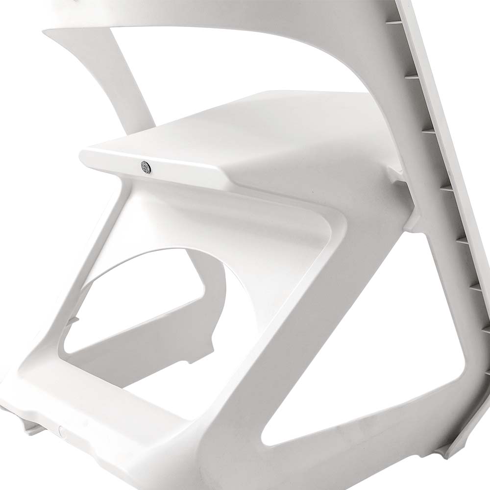 ArtissIn Set of 4 Dining Chairs Office Cafe Lounge Seat Stackable Plastic Leisure Chairs White AI-PP-CHAIR-WH