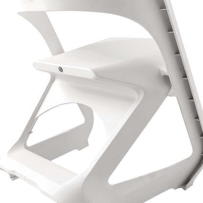 ArtissIn Set of 4 Dining Chairs Office Cafe Lounge Seat Stackable Plastic Leisure Chairs White AI-PP-CHAIR-WH