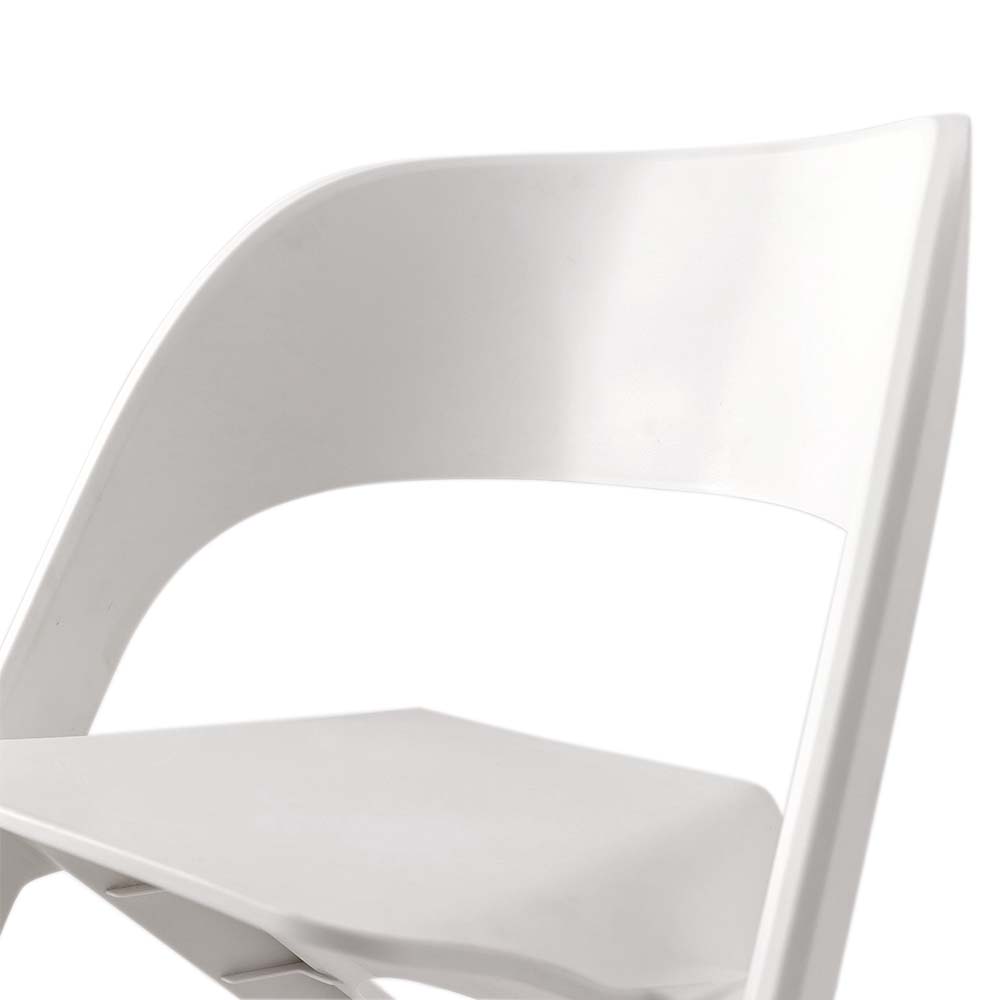 ArtissIn Set of 4 Dining Chairs Office Cafe Lounge Seat Stackable Plastic Leisure Chairs White AI-PP-CHAIR-WH