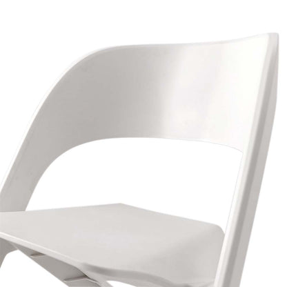ArtissIn Set of 4 Dining Chairs Office Cafe Lounge Seat Stackable Plastic Leisure Chairs White AI-PP-CHAIR-WH