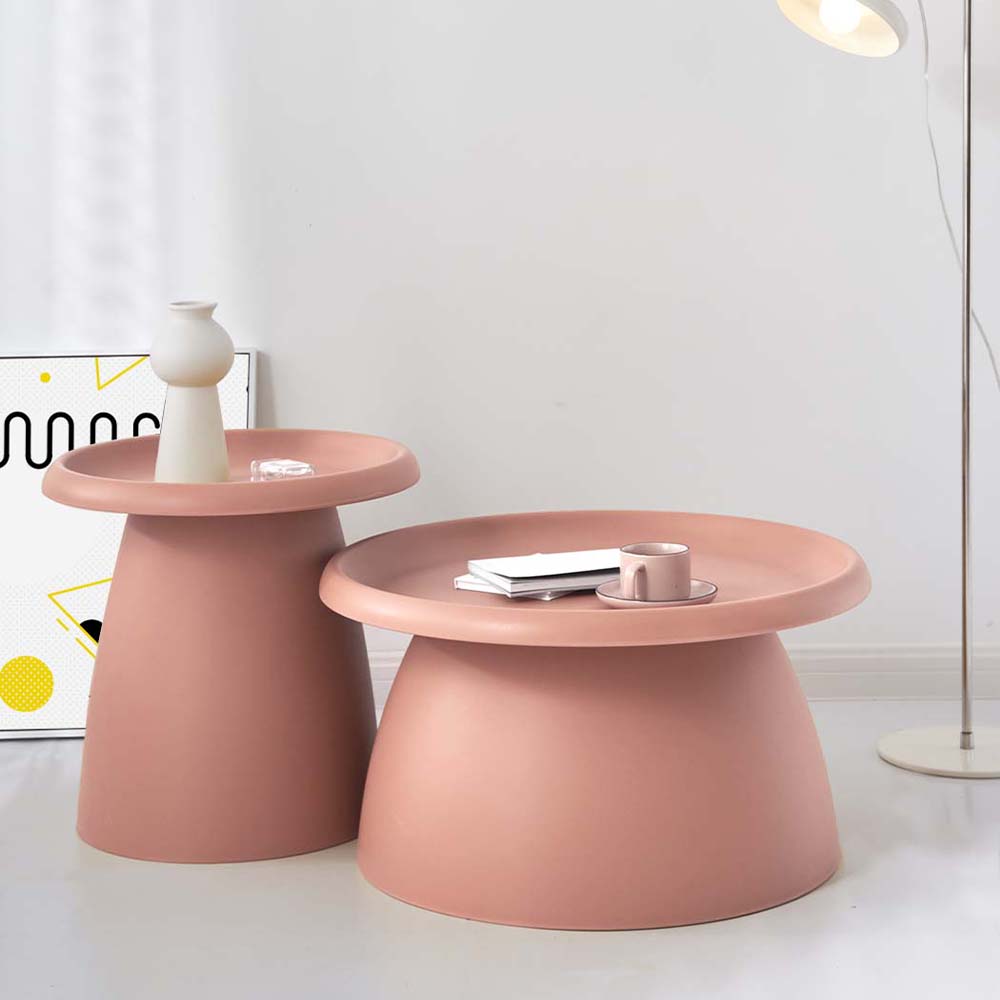 ArtissIn Coffee Table Round 52CM Plastic Pink AI-PP-CT-S-PK