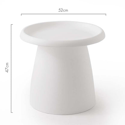 Artiss Coffee Table Round 52CM Plastic White AI-PP-CT-S-WH