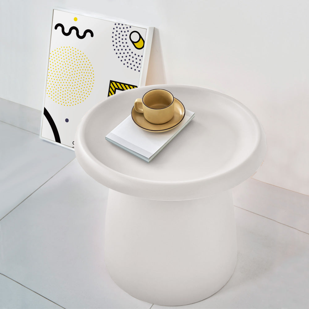 Artiss Coffee Table Round 52CM Plastic White AI-PP-CT-S-WH