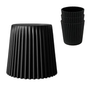 Artiss Set of 4 Cupcake Bar Stools Stackable Foot Stools Black AI-PP-STOOL-C-BKX4