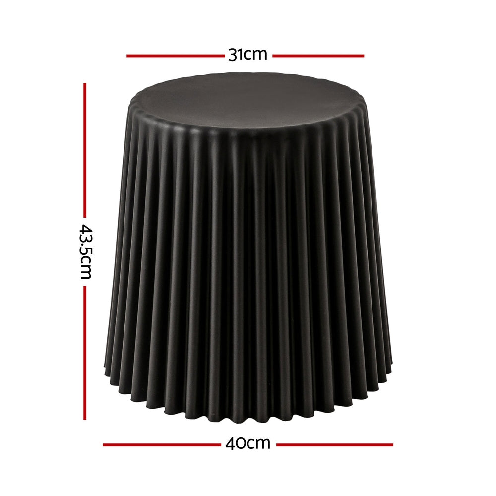 Artiss Set of 4 Cupcake Bar Stools Stackable Foot Stools Black AI-PP-STOOL-C-BKX4