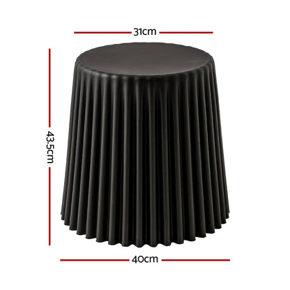 Artiss Set of 4 Cupcake Bar Stools Stackable Foot Stools Black AI-PP-STOOL-C-BKX4