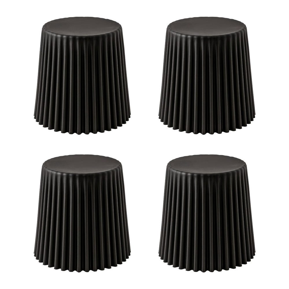 Artiss Set of 4 Cupcake Bar Stools Stackable Foot Stools Black AI-PP-STOOL-C-BKX4