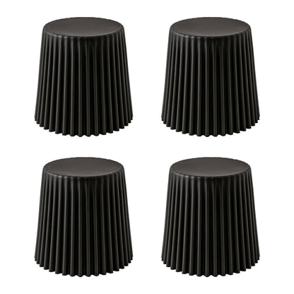 Artiss Set of 4 Cupcake Bar Stools Stackable Foot Stools Black AI-PP-STOOL-C-BKX4