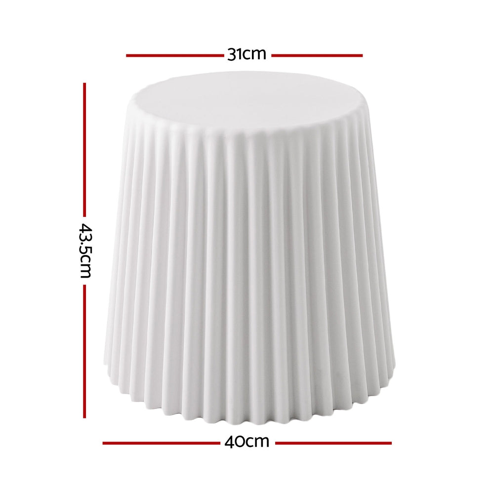 Artiss Set of 4 Cupcake Bar Stools Stackable Foot Stool White AI-PP-STOOL-C-WHX4