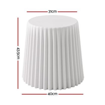 Artiss Set of 4 Cupcake Bar Stools Stackable Foot Stool White AI-PP-STOOL-C-WHX4