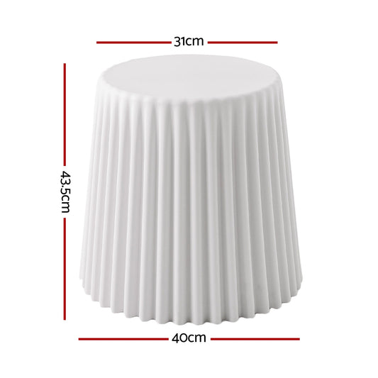 Artiss Set of 4 Cupcake Bar Stools Stackable Foot Stool White AI-PP-STOOL-C-WHX4